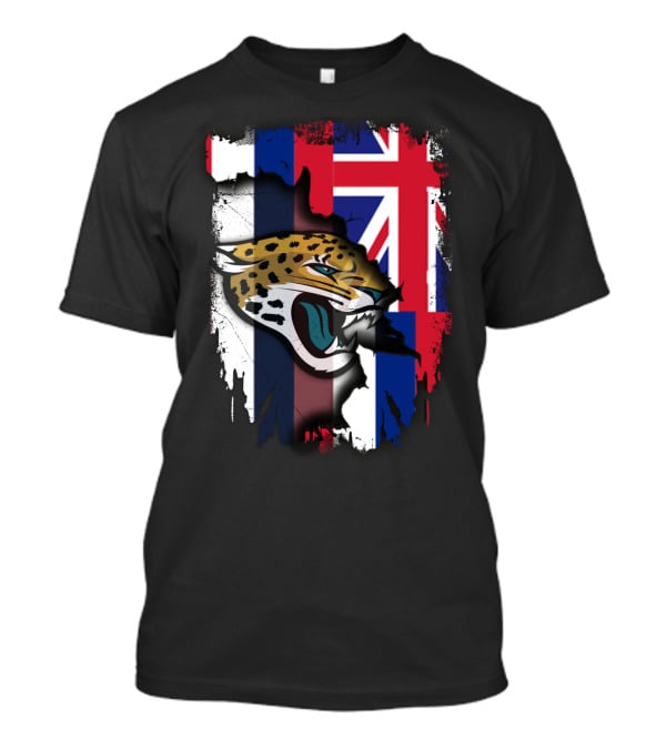 Together Hawaii Union Flag Jaguars Roaring Face T-Shirt