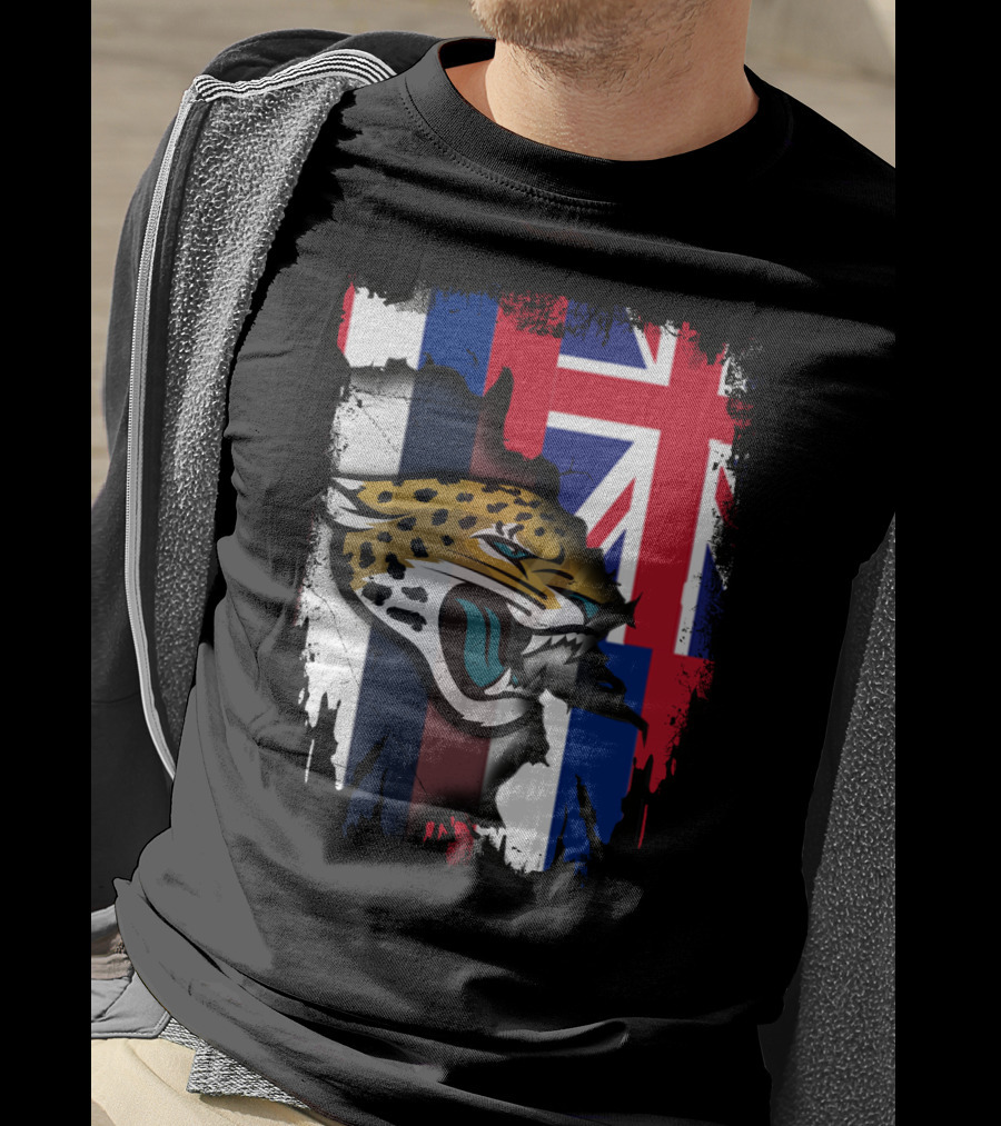 Together Hawaii Union Flag Jaguars Roaring Face T-Shirt