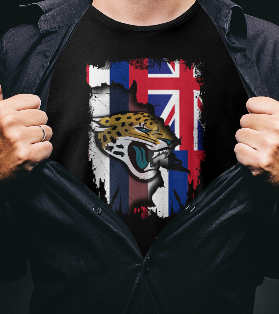Together Hawaii Union Flag Jaguars Roaring Face T-Shirt