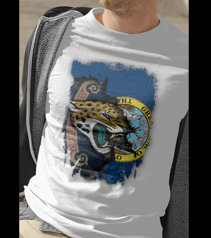 Idaho State Seal And Jaguar Head Combination T-Shirt