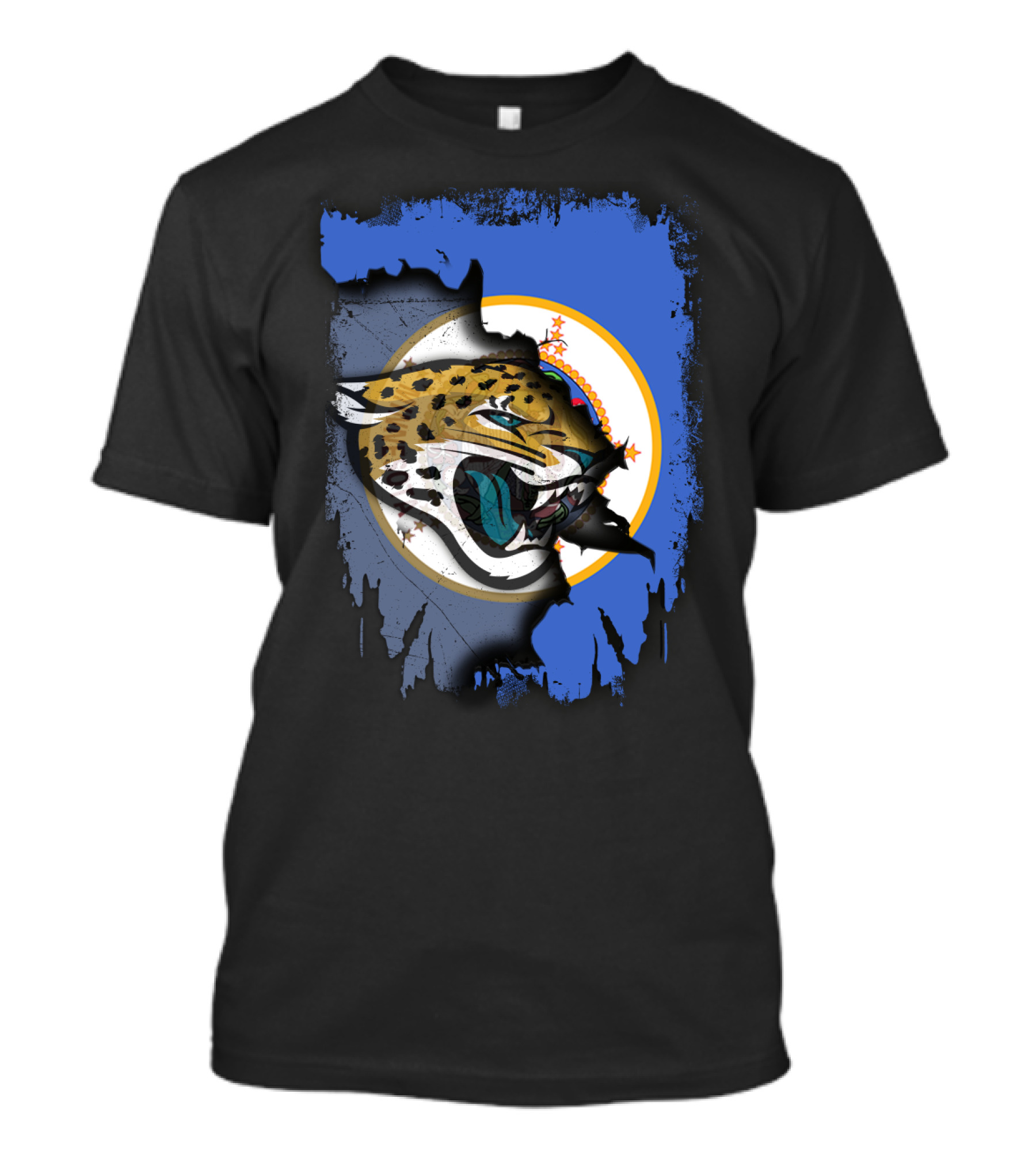 Together Minnesota With Jaguars Emblem Against Blue Background T-Shirt