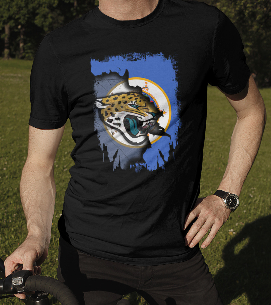 Together Minnesota With Jaguars Emblem Against Blue Background T-Shirt