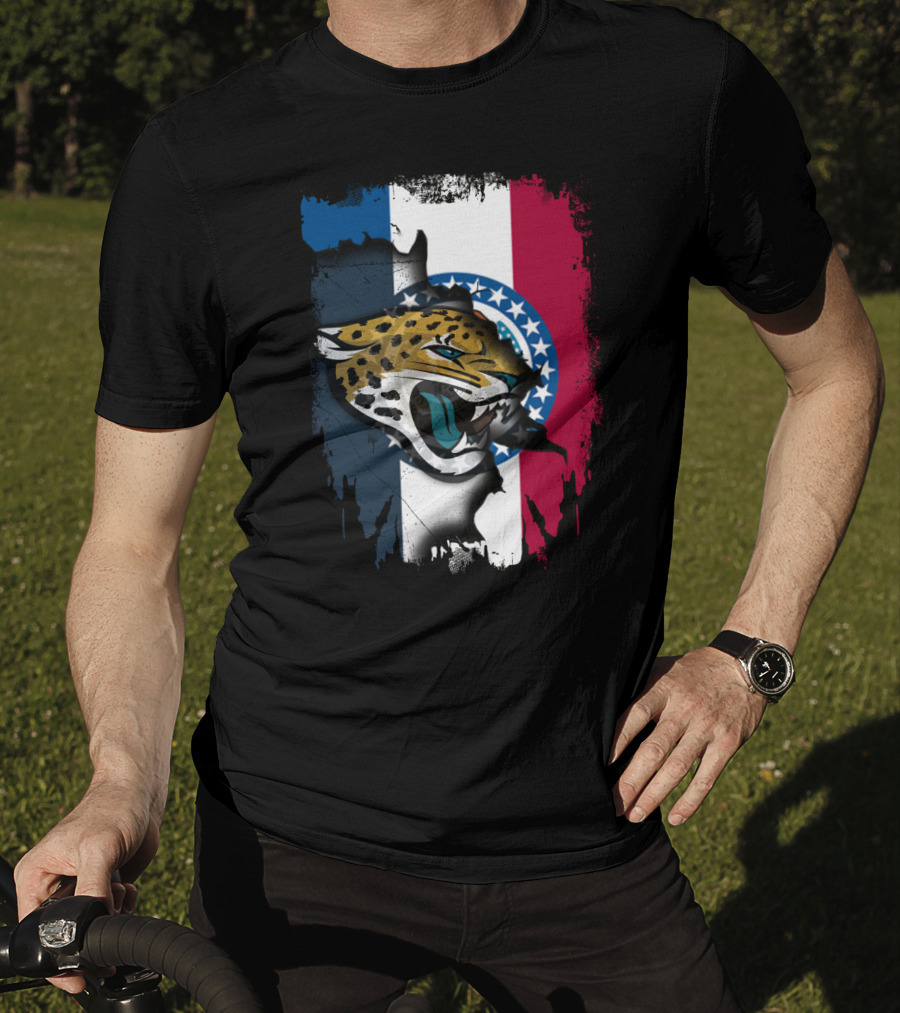 Missouri Flag With Jaguars Roaring Spirit T-Shirt