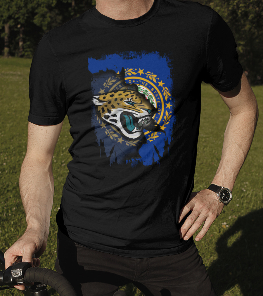 New Hampshire State Seal And Jaguars Football Fusion T-Shirt