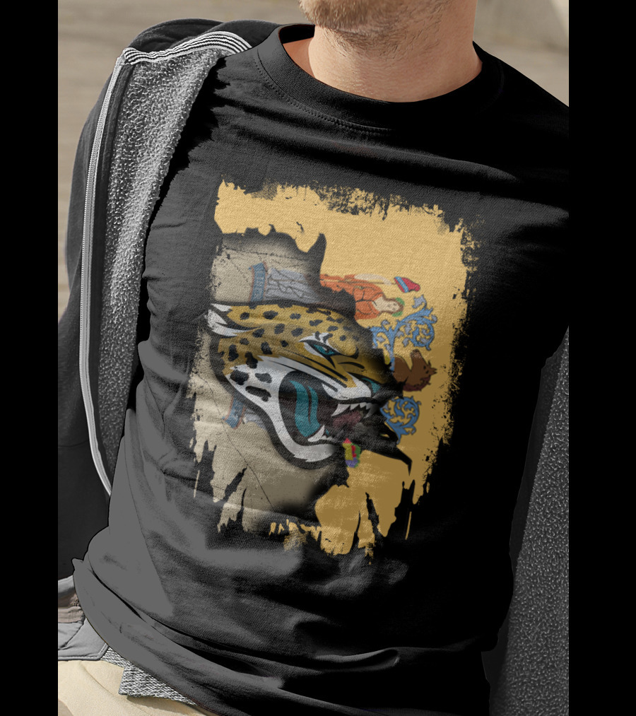 New Jersey Flag With Jaguars Emblem Integration T-Shirt