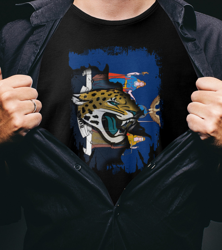 New York Emblem With Jaguars Logo Overlay T-Shirt