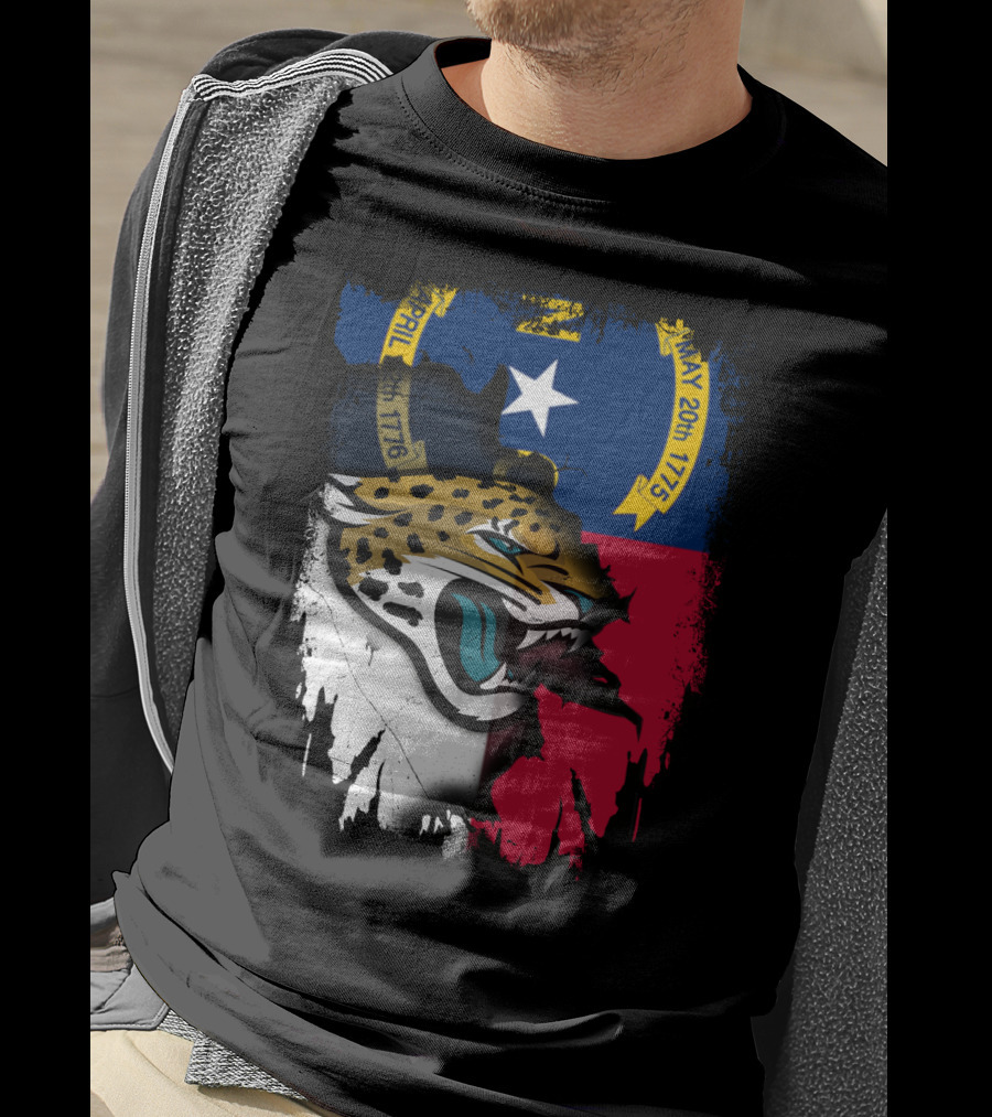 North Carolina Flag Jaguar Face Integration T-Shirt