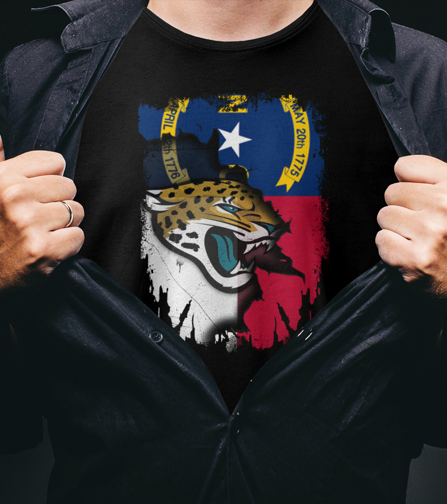 North Carolina Flag Jaguar Face Integration T-Shirt