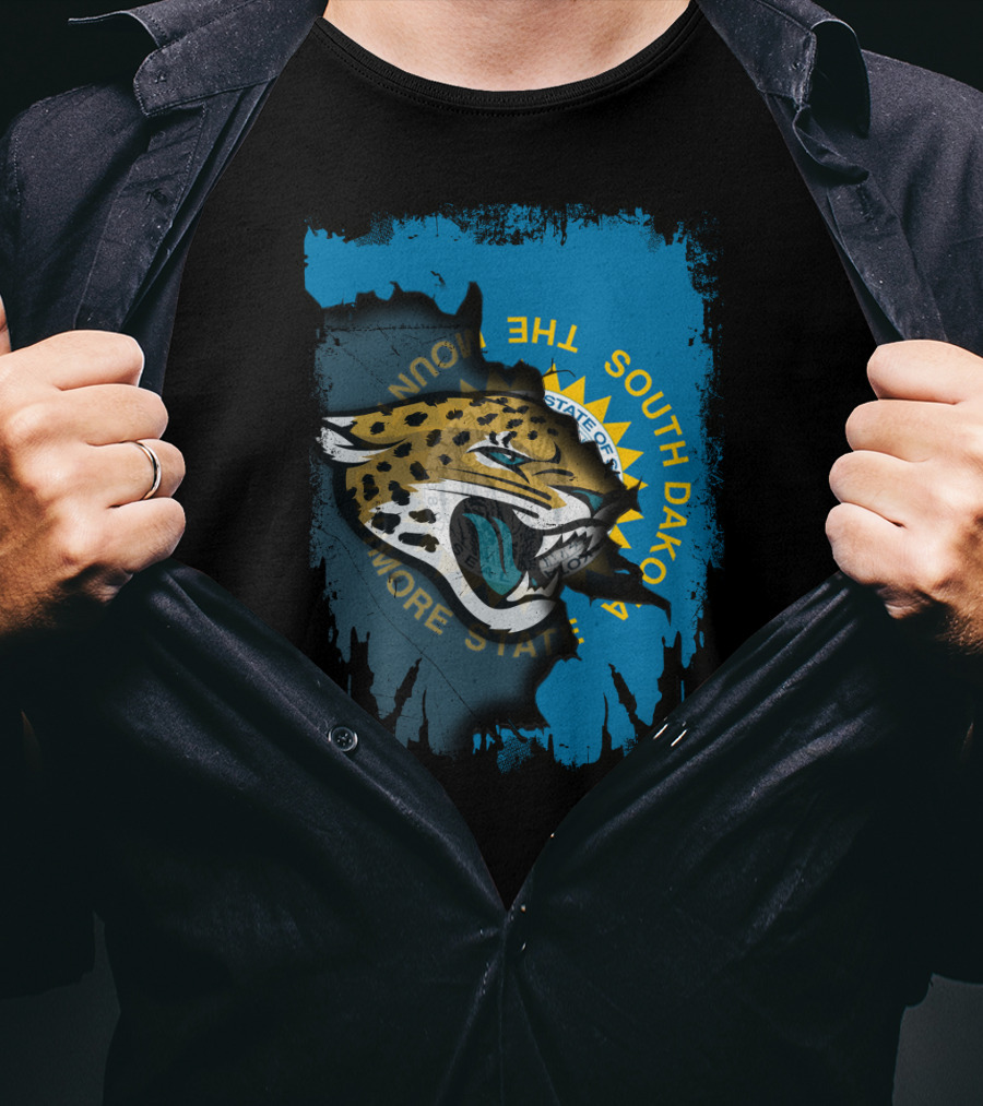 South Dakota State With Jaguars And Flag T-Shirt