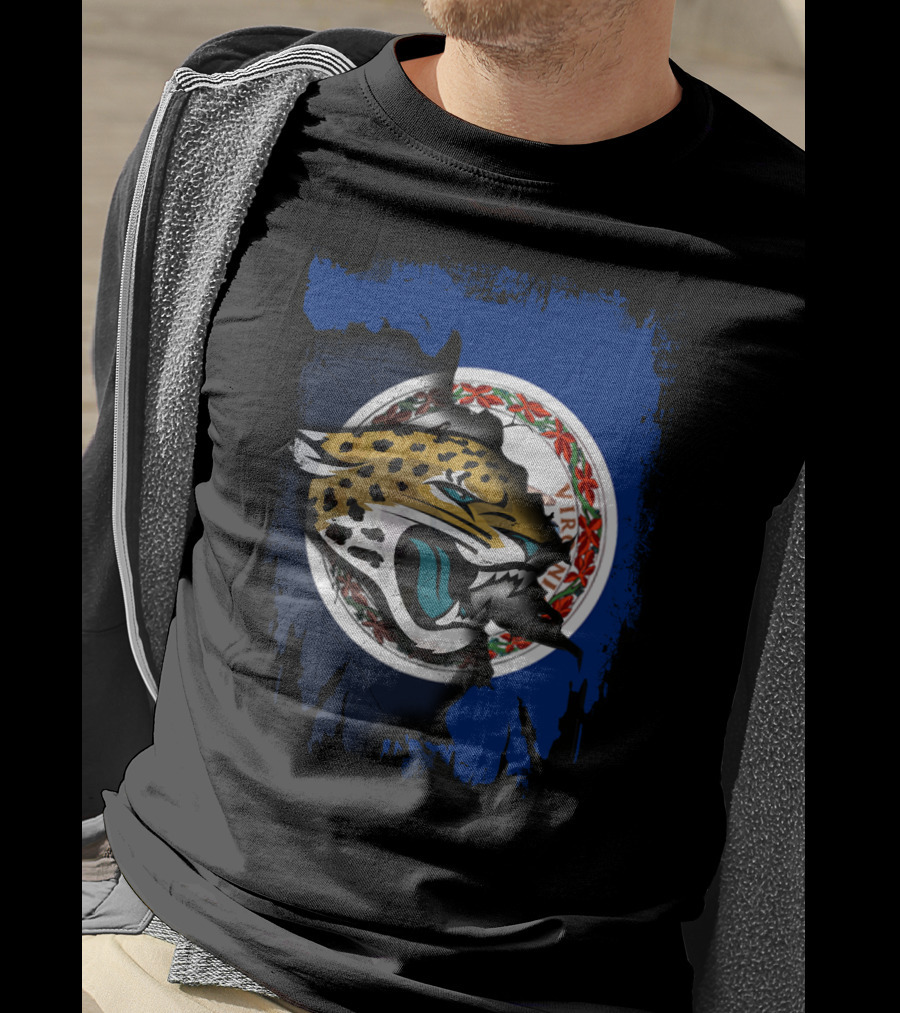 Virginia Jaguars Roaring Through State Seal Flag T-Shirt
