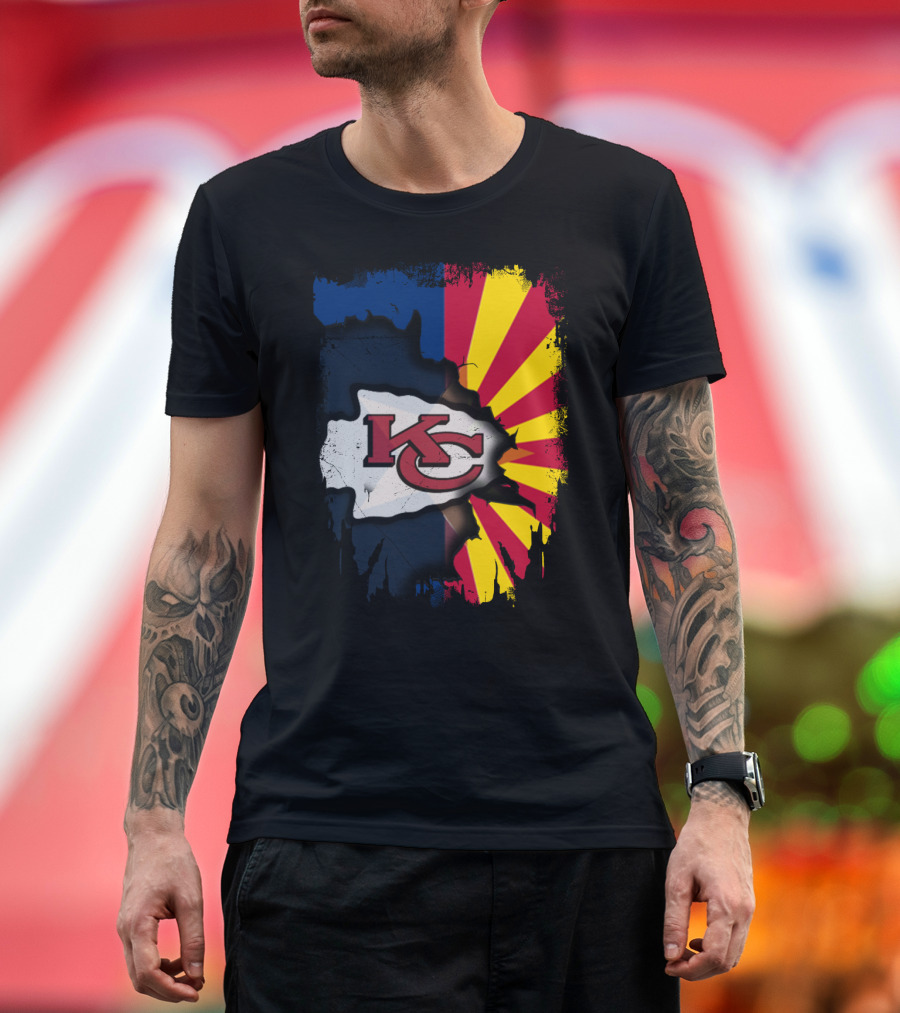 Arizona Sun With Kansas City Chiefs Logo Fusion T-Shirt