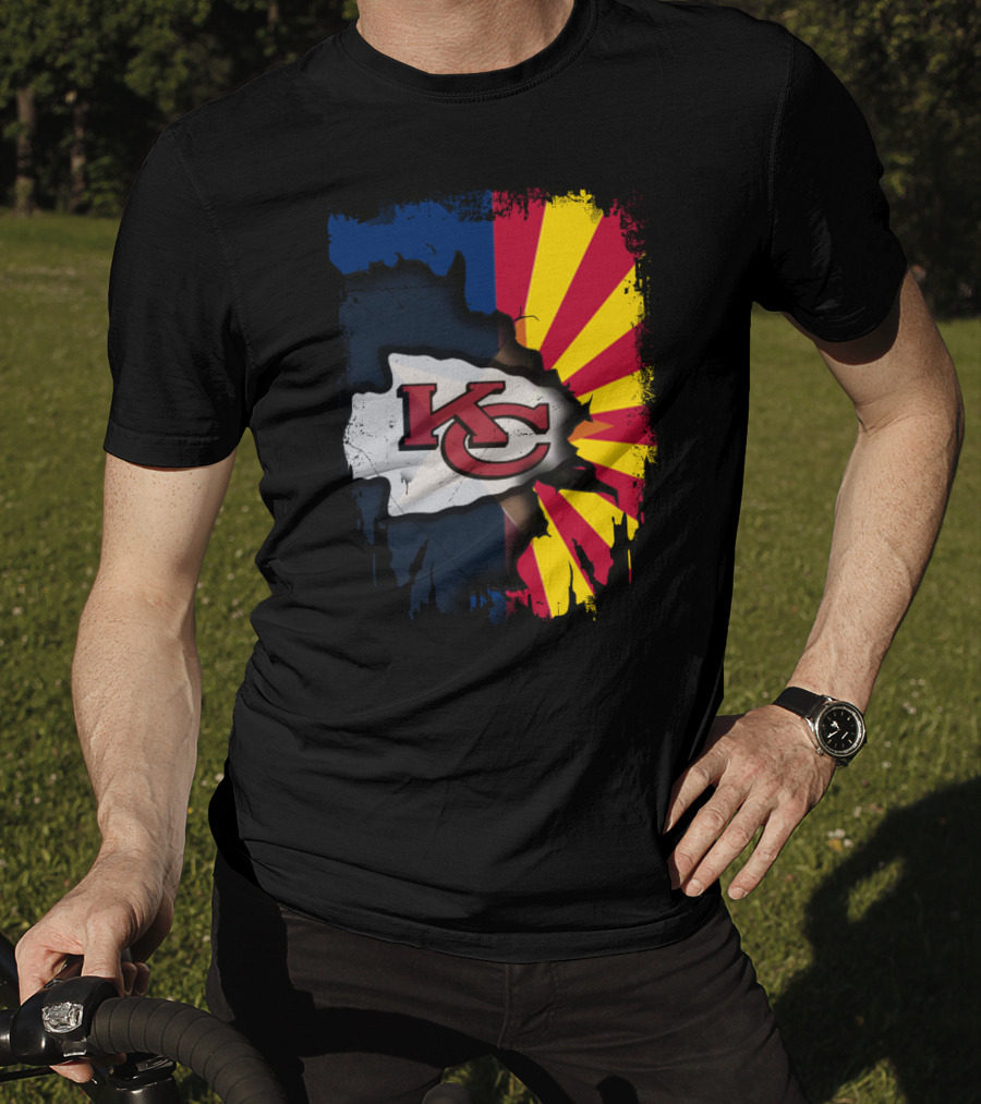 Arizona Sun With Kansas City Chiefs Logo Fusion T-Shirt