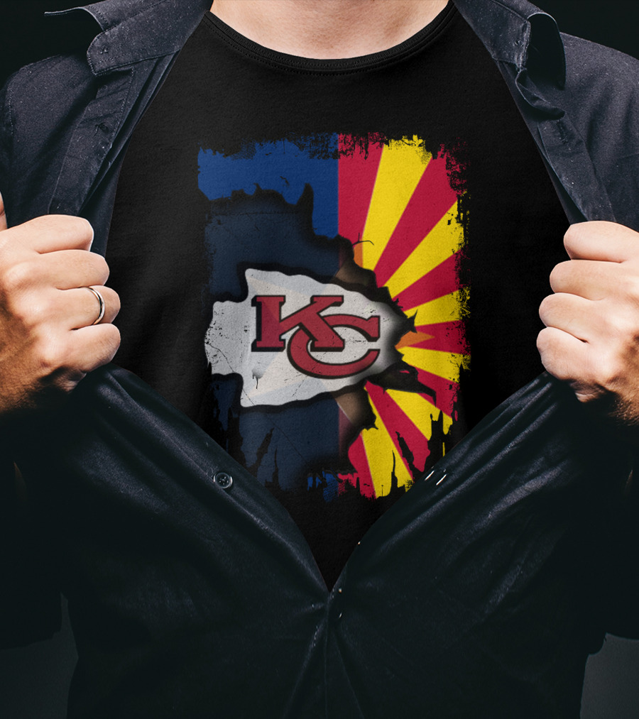 Arizona Sun With Kansas City Chiefs Logo Fusion T-Shirt