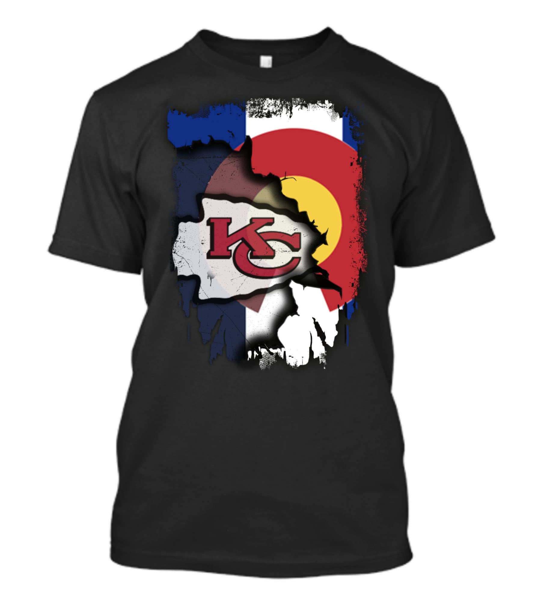 Colorado Pride With Kansas City Chiefs Logo Fusion T-Shirt