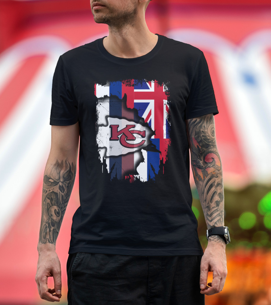 Together Hawaii Kansas City Chiefs Union Jack Flag T-Shirt