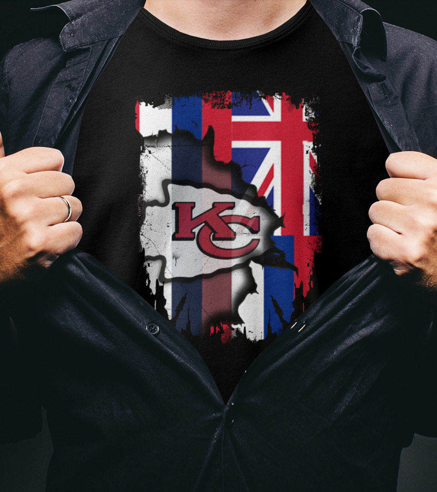 Together Hawaii Kansas City Chiefs Union Jack Flag T-Shirt