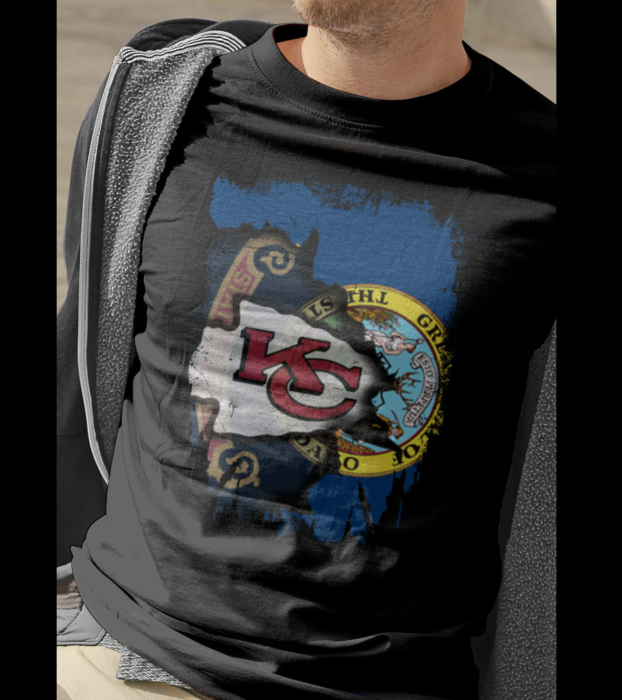 Kansas City Chiefs Idaho Flag Fusion T-Shirt