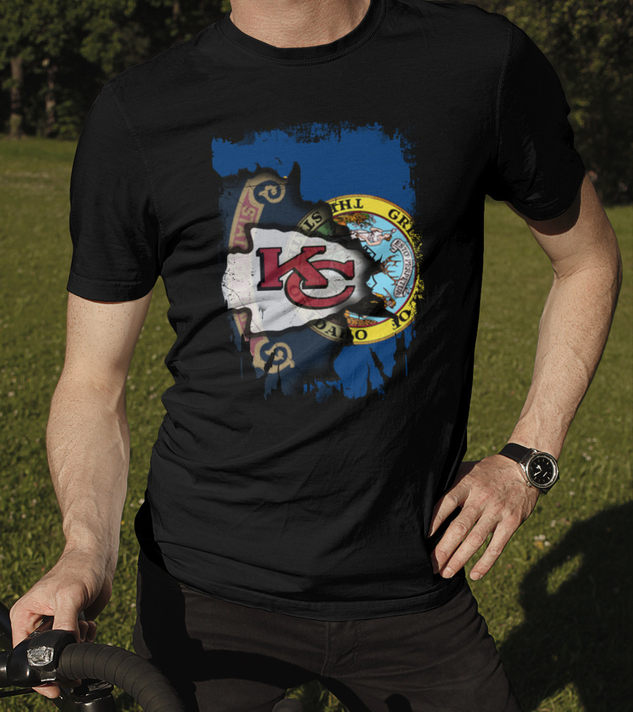 Kansas City Chiefs Idaho Flag Fusion T-Shirt