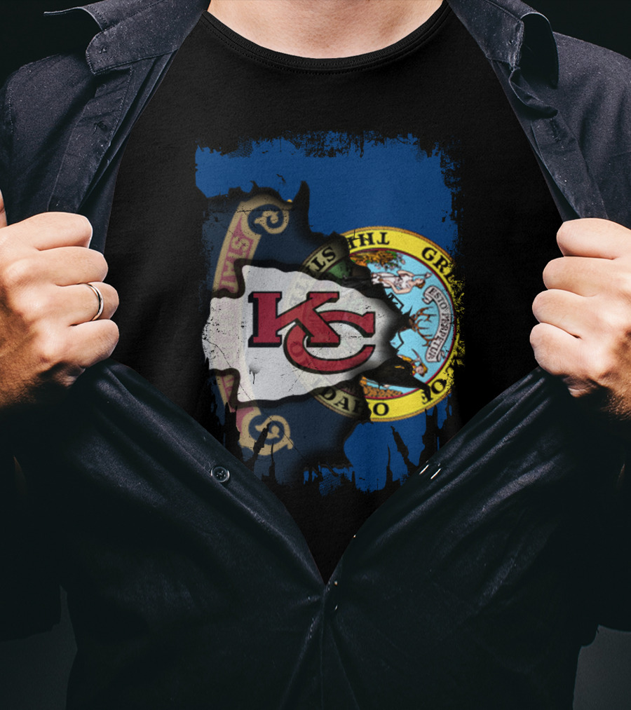Kansas City Chiefs Idaho Flag Fusion T-Shirt