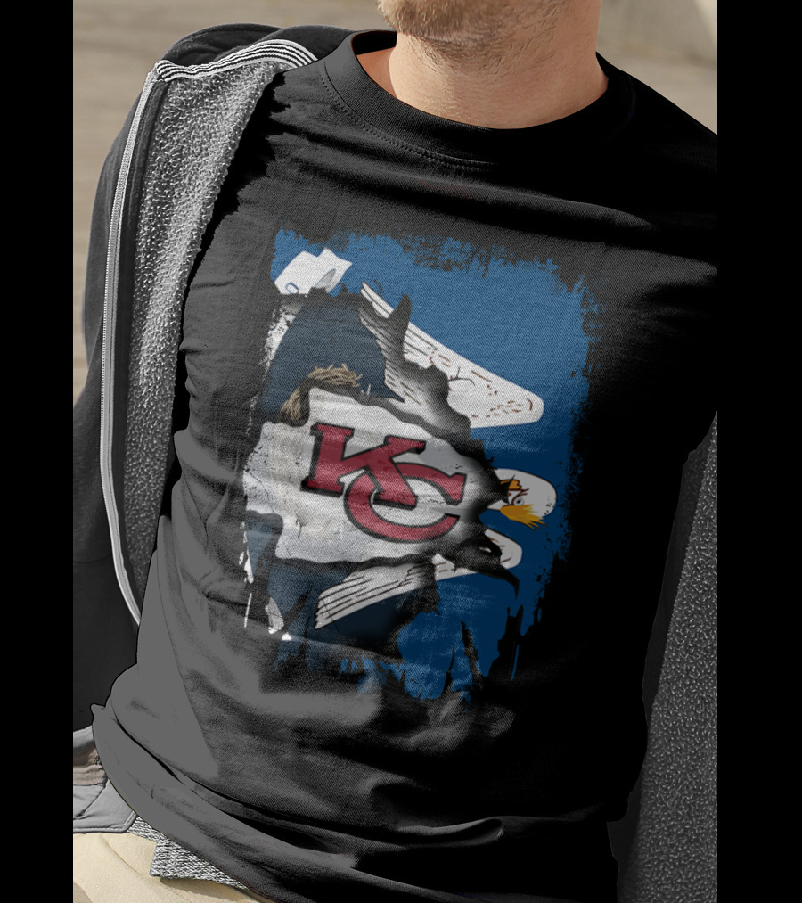 Together Louisiana With Kansas City Chiefs And Bald Eagle T-Shirt