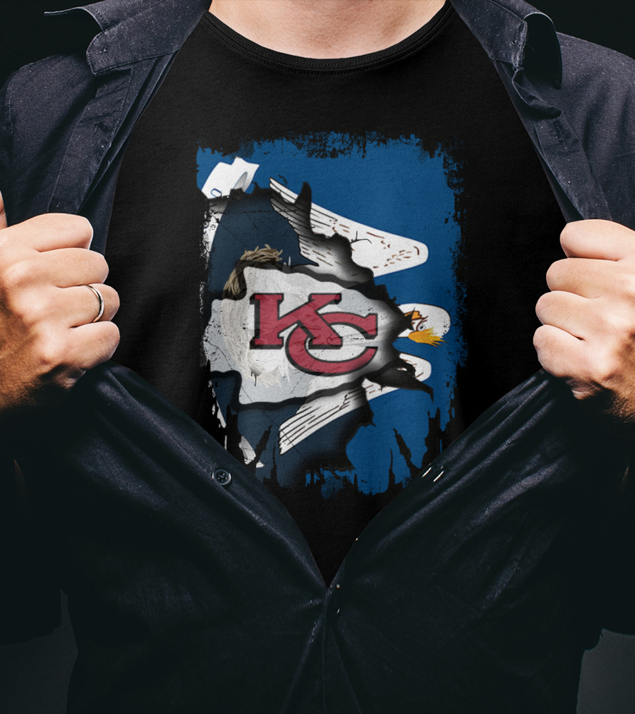 Together Louisiana With Kansas City Chiefs And Bald Eagle T-Shirt