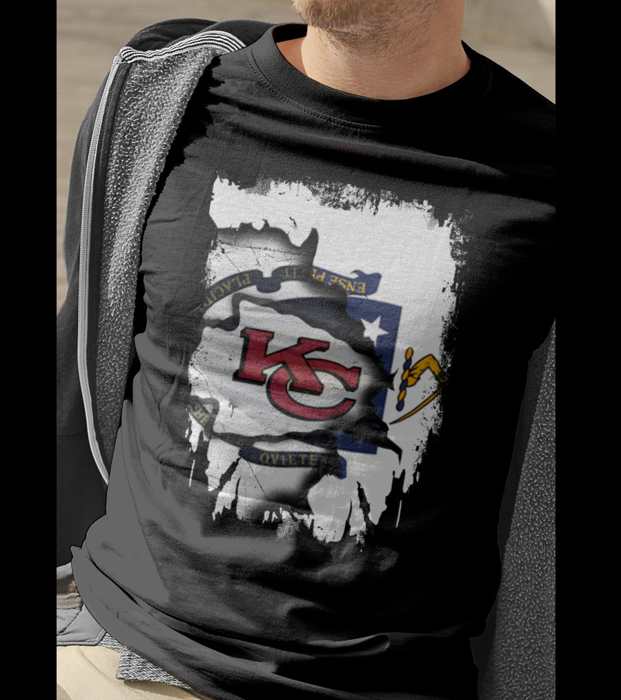 Kansas City Chiefs Massachusetts Flag Unity T-Shirt