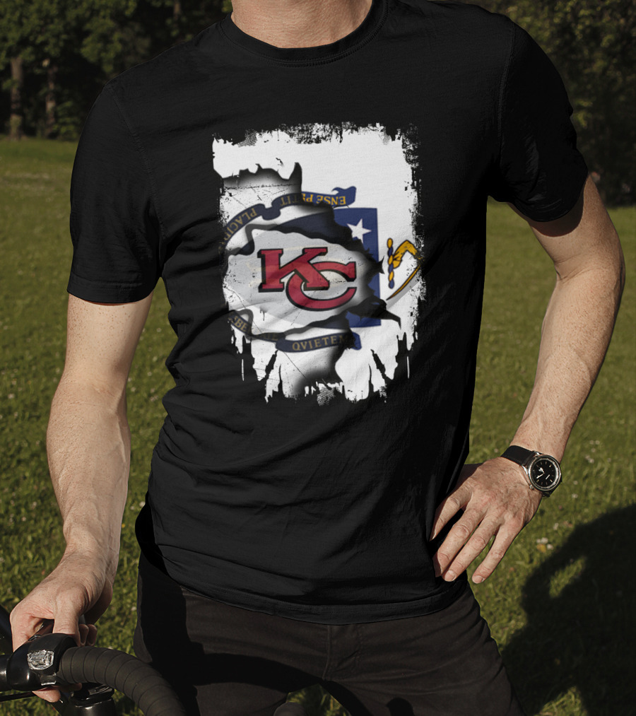 Kansas City Chiefs Massachusetts Flag Unity T-Shirt