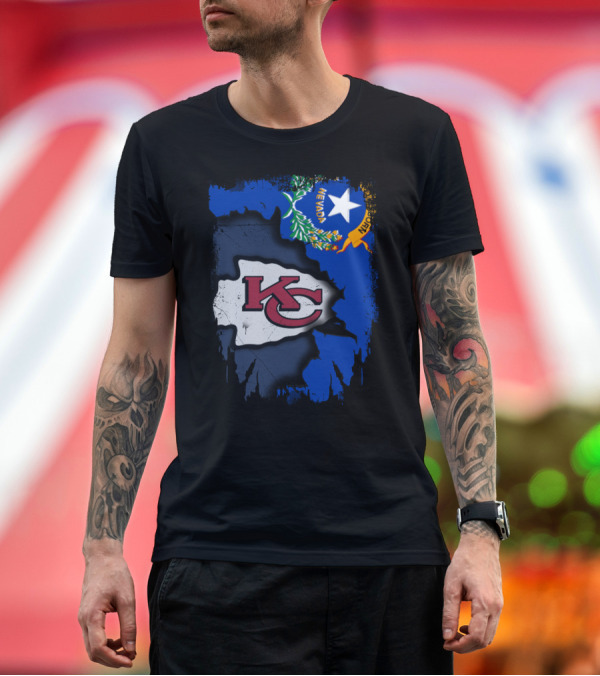 Premium T-Shirt: Nevada Proud with Kansas City Chiefs Logo and State Flag Elements T-Shirt Nevada Proud with Kansas City Chiefs Logo and State Flag Elements T-Shirt