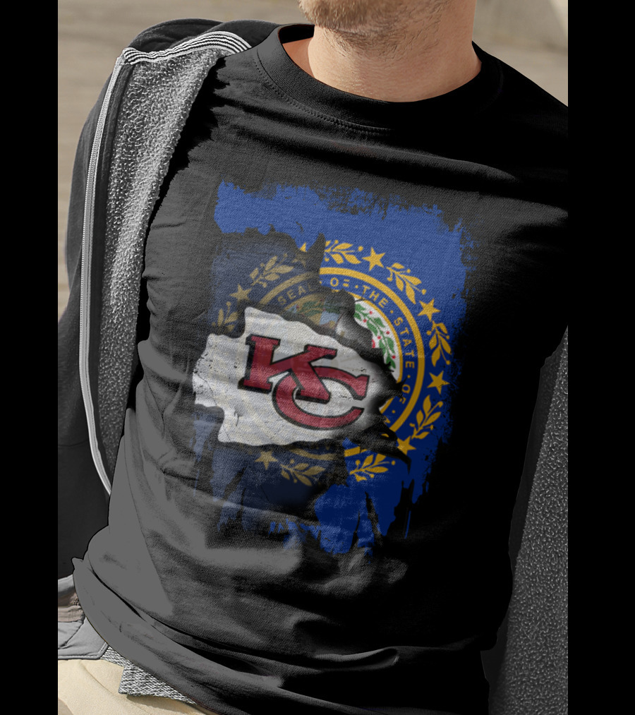 New Hampshire State Seal KC Chiefs Logo Fusion T-Shirt