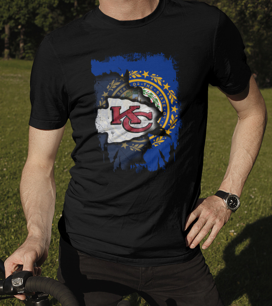 New Hampshire State Seal KC Chiefs Logo Fusion T-Shirt