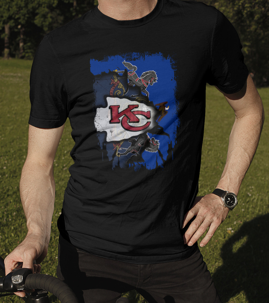 Pennsylvania State Pride With Kansas City Chiefs Logo And Heraldic Symbols T-Shirt