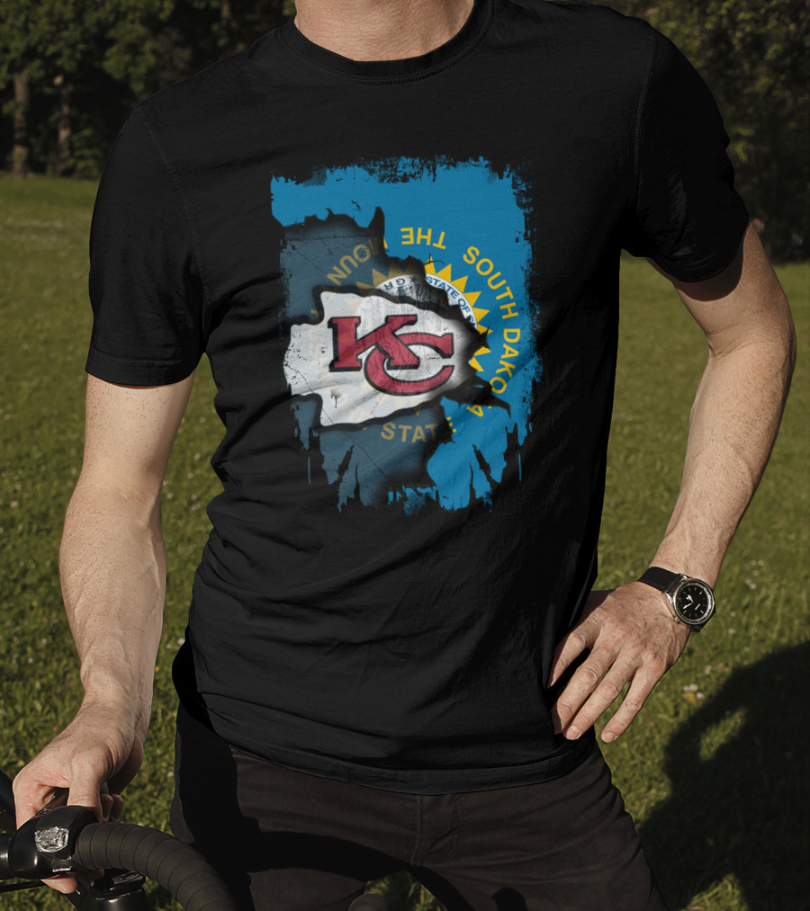 Together South Dakota Kansas City Chiefs State Flag T-Shirt