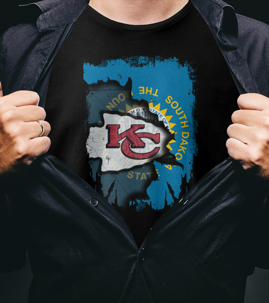 Together South Dakota Kansas City Chiefs State Flag T-Shirt