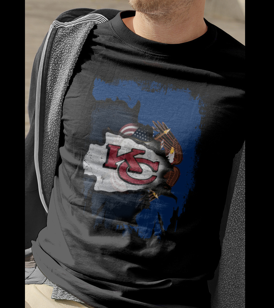 Together Utah KC Chiefs American Flag Eagle T-Shirt
