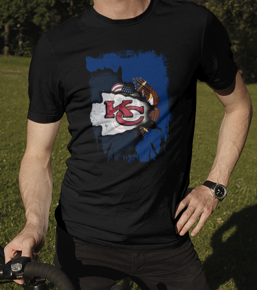 Together Utah KC Chiefs American Flag Eagle T-Shirt