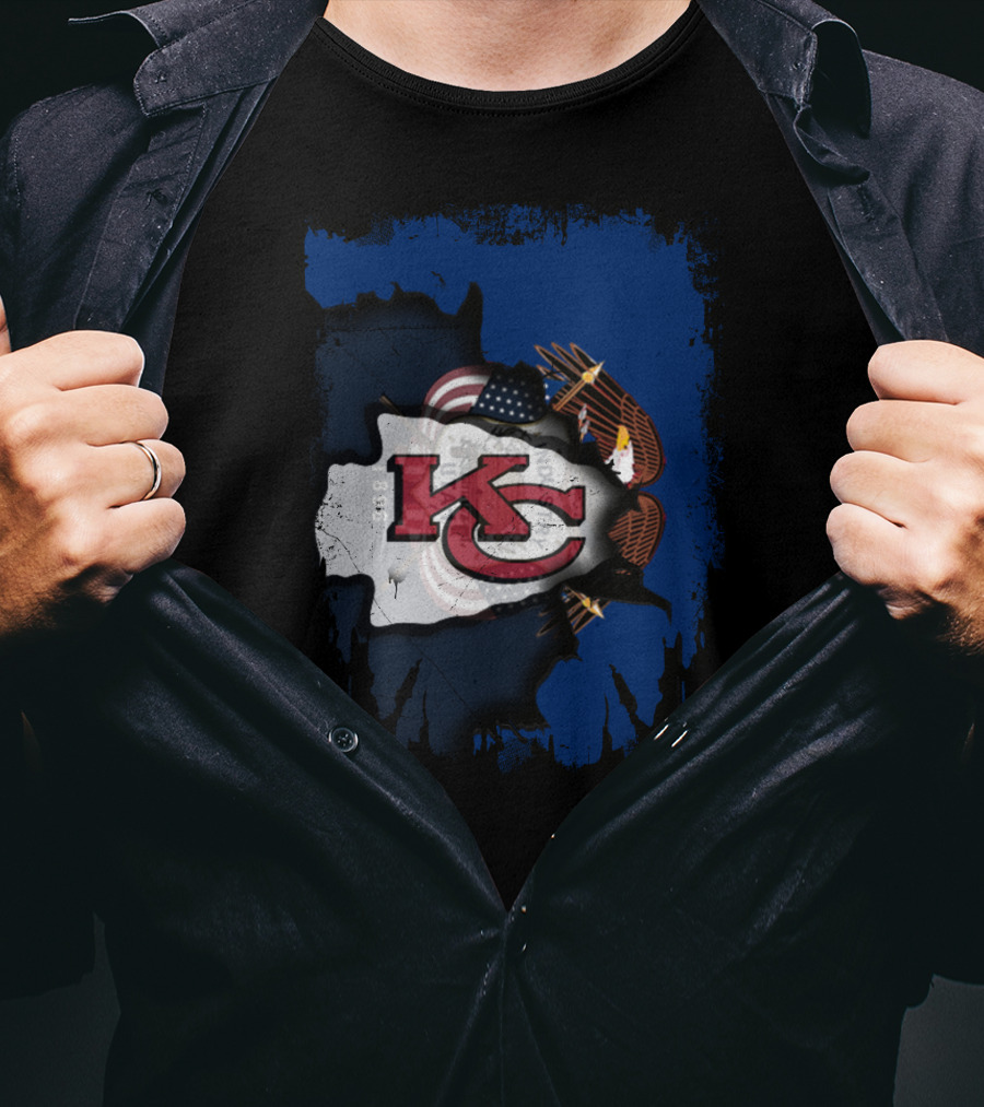 Together Utah KC Chiefs American Flag Eagle T-Shirt
