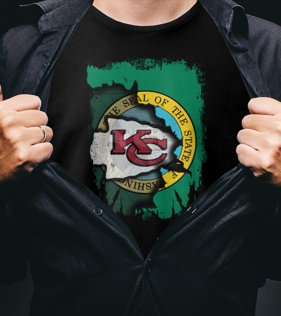 Together Washington State Seal With Kansas City Chiefs T-Shirt
