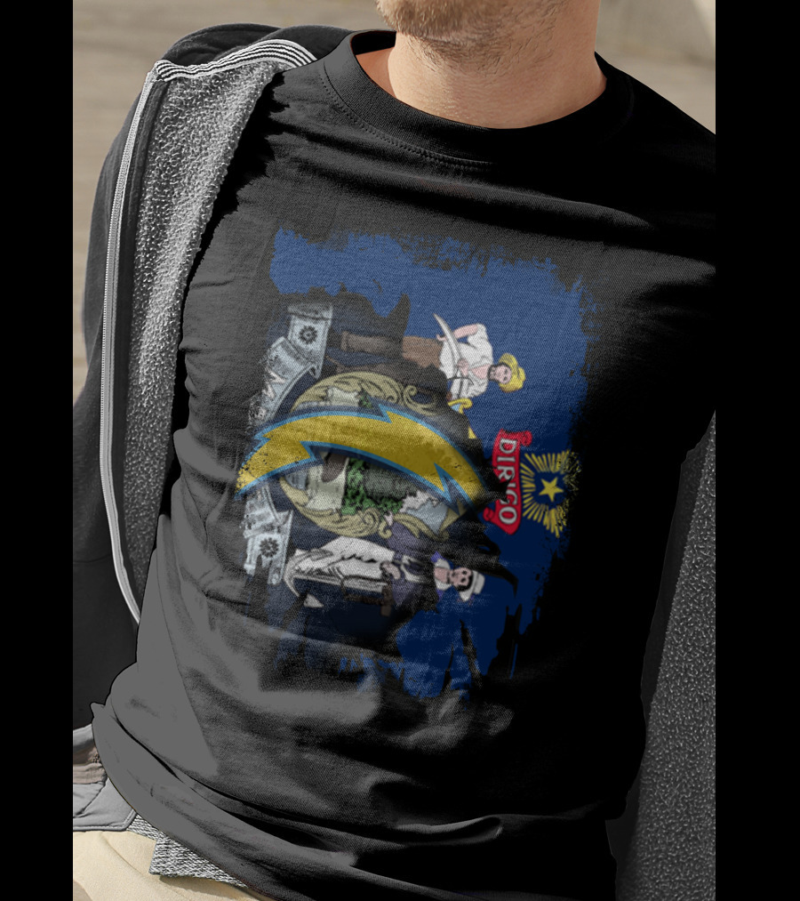 Maine Dirigo San Diego Chargers Merge Emblem T-Shirt