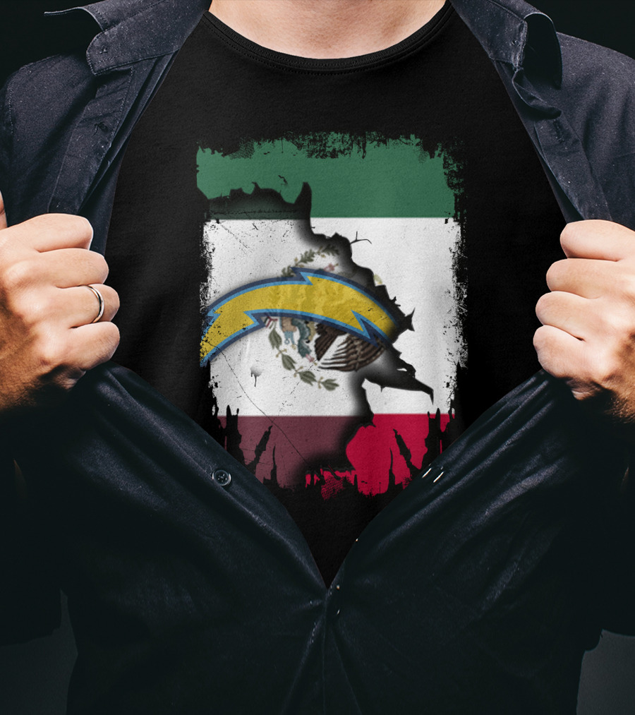 Together Mexico Chargers Flag Fusion T-Shirt
