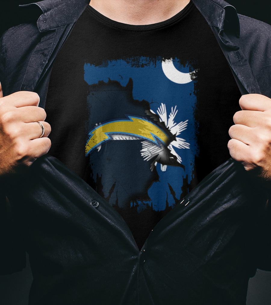 Together South Carolina Los Angeles Chargers State Flag T-Shirt