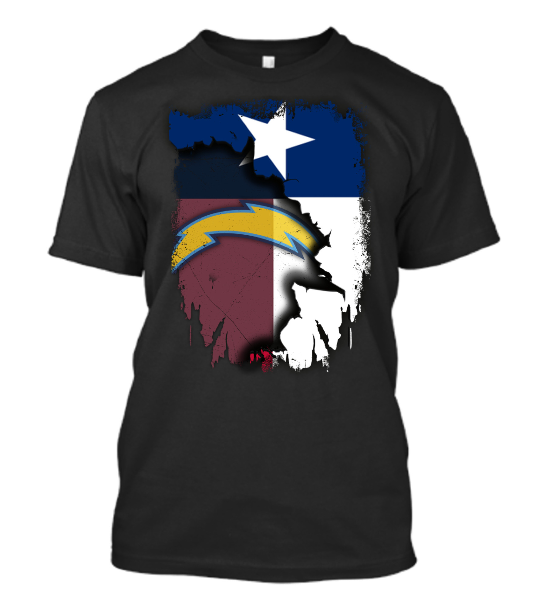 Together Texas With Chargers Lone Star Flag T-Shirt