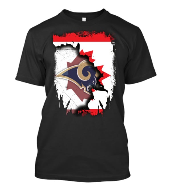 Canada With Los Angeles Rams Logo Integration T-Shirt