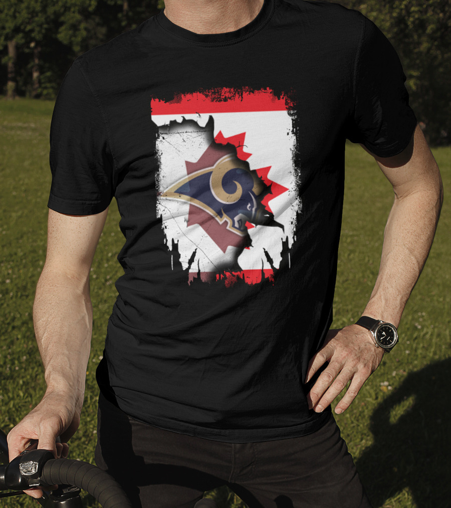 Canada With Los Angeles Rams Logo Integration T-Shirt