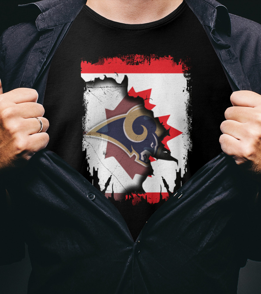 Canada With Los Angeles Rams Logo Integration T-Shirt