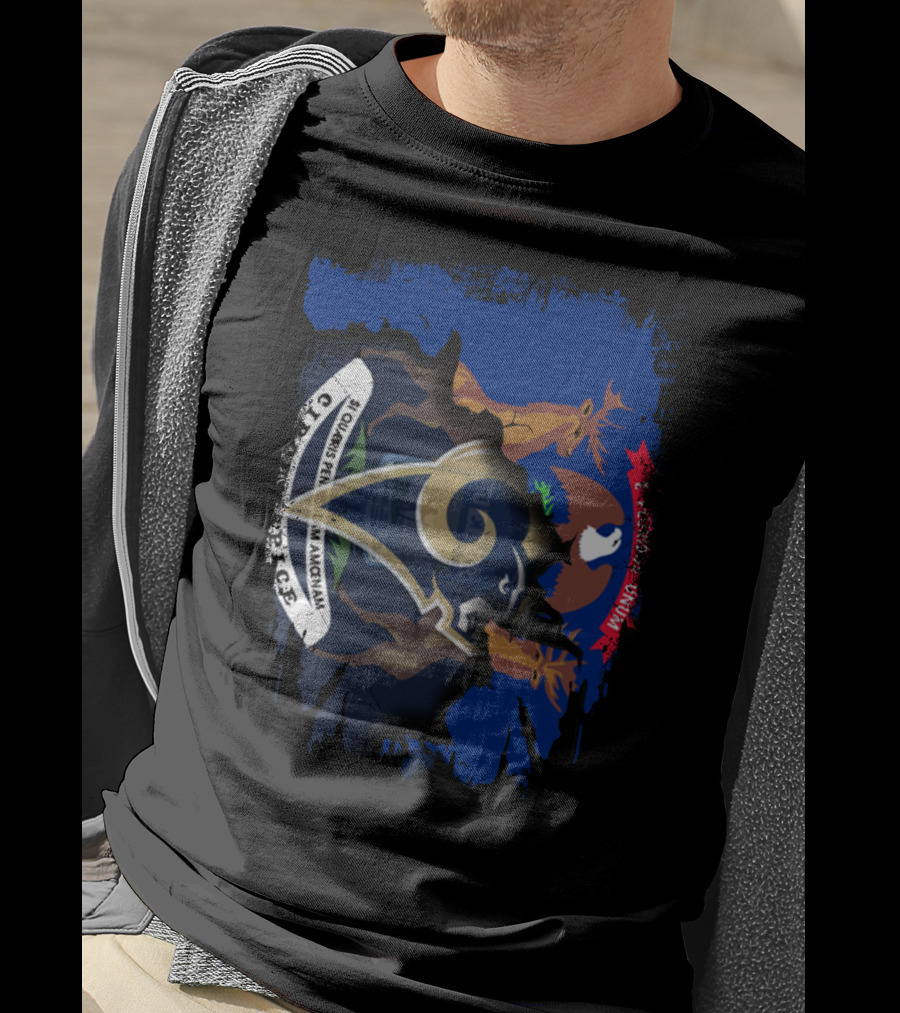 Michigan State Seal And Rams Logo Together United T-Shirt