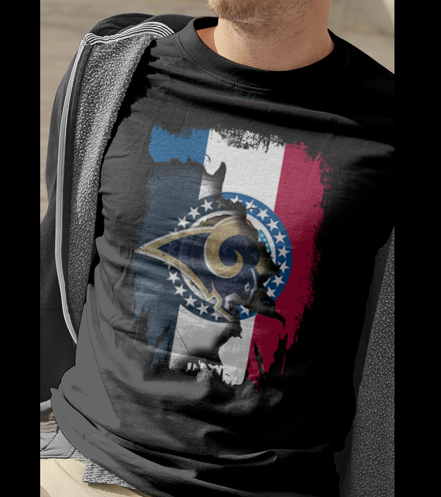Missouri Rams Together With Flag And Stars T-Shirt