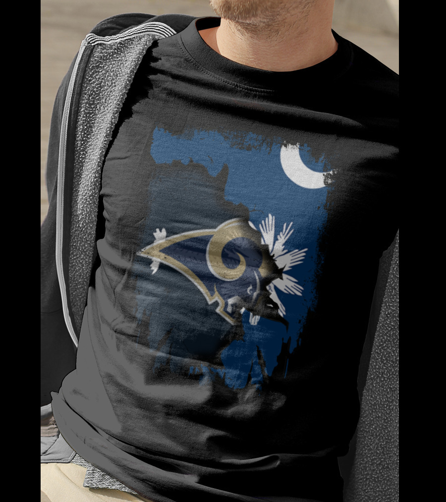 South Carolina Rams Inspired Moon And Palmetto Iconic Mashup T-Shirt