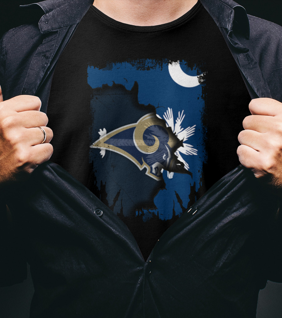 South Carolina Rams Inspired Moon And Palmetto Iconic Mashup T-Shirt