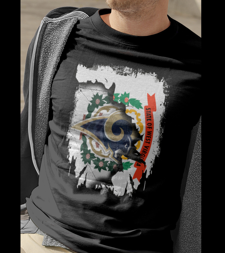 State Of West Virginia With Rams T-Shirt