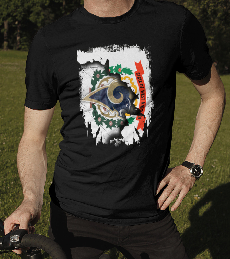 State Of West Virginia With Rams T-Shirt